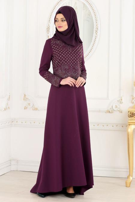 Evening Dresses - Almond Green Hijab Dress 42260GK - 2
