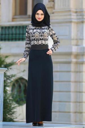 Evening Dresses - Black Hijab Dress 20341S - 1