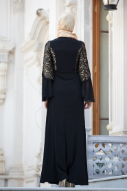 Evening Dresses - Black Hijab Dress 2124S - Thumbnail
