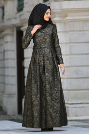 Evening Dresses - Black Hijab Dress 24414S - Thumbnail