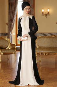 Evening Dresses - Black Hijab Dress 3898S - Thumbnail