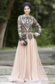 Evening Dresses - Black Hijab Dress 4039S - Thumbnail