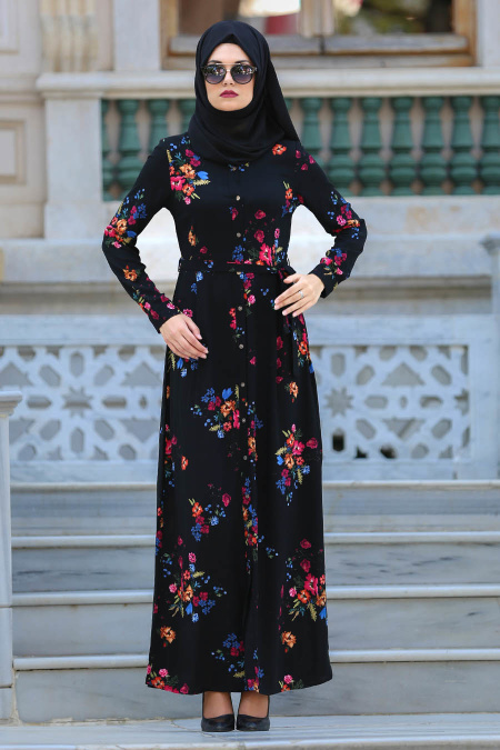 Evening Dresses - Black Hijab Dress 4173S