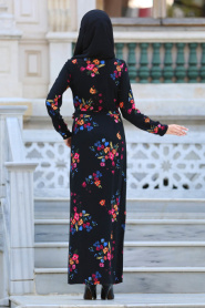 Evening Dresses - Black Hijab Dress 4173S - Thumbnail