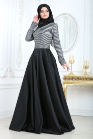 Evening Dresses - Black Hijab Dress 4387S - Thumbnail