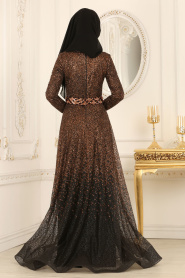 Evening Dresses - Black Hijab Dress 4581S - Thumbnail