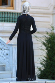 Evening Dresses - Black Hijab Dress 7783S - Thumbnail