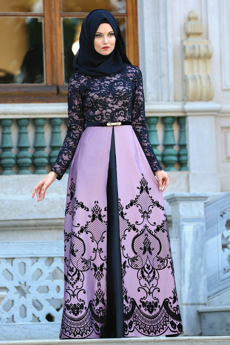 Evening Dresses - Dusty Rose Hijab Dress 2952GK