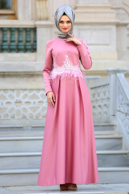 Evening Dresses - Dusty Rose Hijab Dress 3510GK