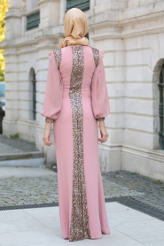 Evening Dresses - Dusty Rose Hijab Dress 3544GK - Thumbnail