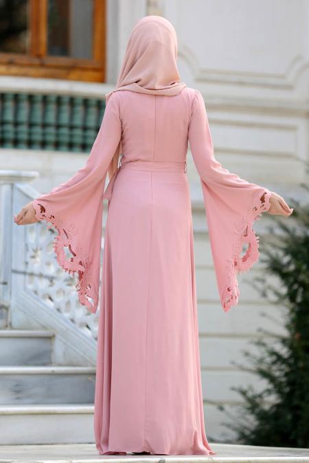 Evening Dresses - Dusty Rose Hijab Dress 8147GK - 2