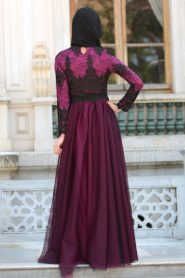 Evening Dresses - Fuchsia Evening Dress 7659F - Thumbnail