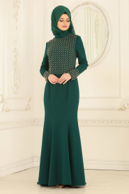 Evening Dresses - Green Hijab Dress 20020Y - Thumbnail