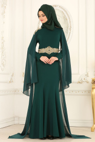 Evening Dresses - Green Hijab Dress 20060Y - Thumbnail
