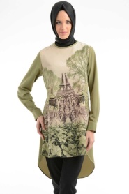 Evening Dresses - Green Hijab Dress 2211Y - Thumbnail