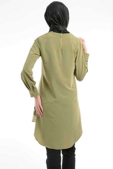 Evening Dresses - Green Hijab Dress 2211Y - 3