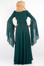 Evening Dresses - Green Hijab Dress 705Y - Thumbnail