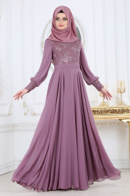 Evening Dresses - Lila Hijab Dress 2301LILA - Thumbnail