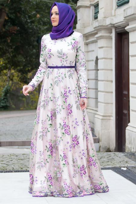 Evening Dresses - Lila Hijab Dress 4224LILA - 2