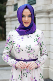 Evening Dresses - Lila Hijab Dress 4224LILA - Thumbnail