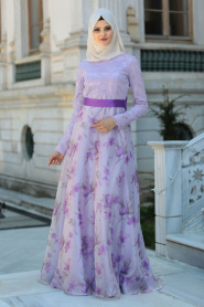 Evening Dresses - Lila Hijab Dress 4229LILA - Thumbnail