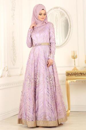 Evening Dresses - Lila Hijab Dress 4304LILA - 1
