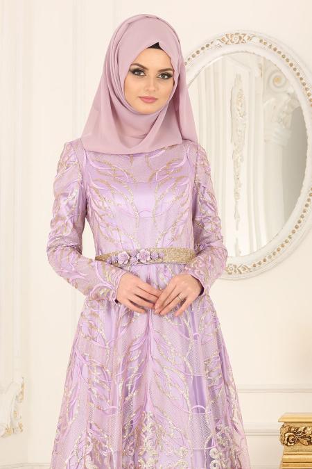 Evening Dresses - Lila Hijab Dress 4304LILA - 2