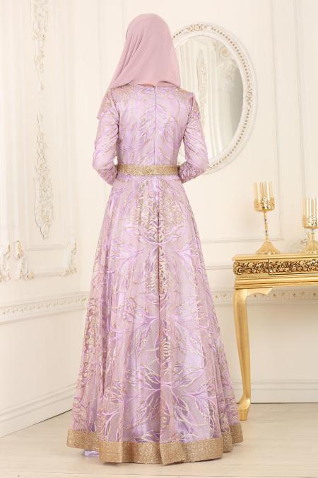 Evening Dresses - Lila Hijab Dress 4304LILA - 3