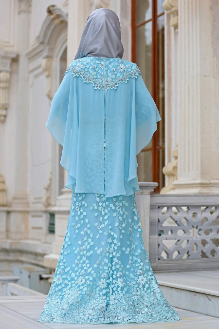 Evening Dresses - Mint Hijab Dress 4417MINT