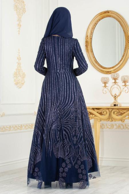 Evening Dresses - Navy Blue Evening Dresses 36503L - 3