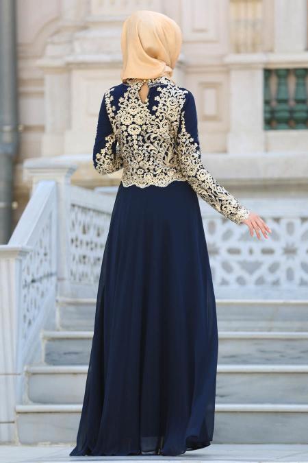 Navy blue clearance dress matching hijab