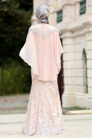 Evening Dresses - Pink Hijab Dress 4417PD - Thumbnail