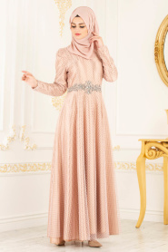 Evening Dresses - Powder Pink Evening Dresses 3036PD - Thumbnail