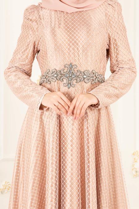 Evening Dresses - Powder Pink Evening Dresses 3036PD - 4