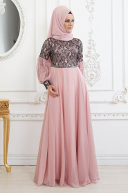Evening Dresses - Powder Pink Evening Dresses 8241PD - Thumbnail