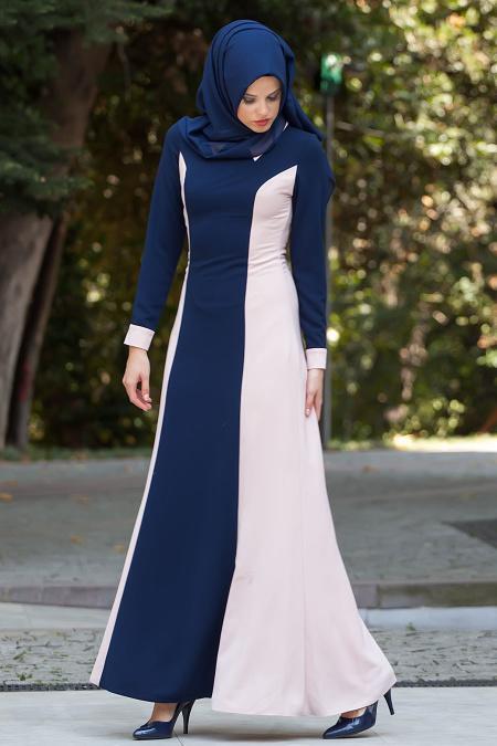 Evening Dresses - Powder Pink Hijab Dress 2182PD - 2