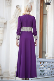 Evening Dresses - Purple Hijab Dress 2099MOR - Thumbnail