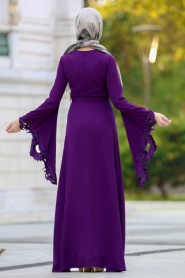 Evening Dresses - Purple Hijab Dress 8147MOR - Thumbnail