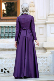 Evening Dresses - Purple Hijab Dress 8158MOR - Thumbnail