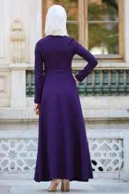 Evening Dresses - Purple Hijab Tunic 8155MOR - Thumbnail