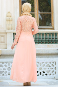 Evening Dresses - Salmon PinkHijab Dress 2799SMN - Thumbnail