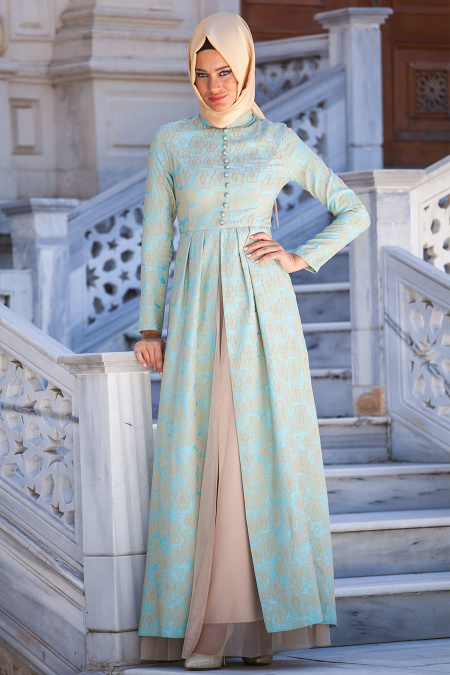 Evening Dresses - Turquaz Hijab Dress 2229TR