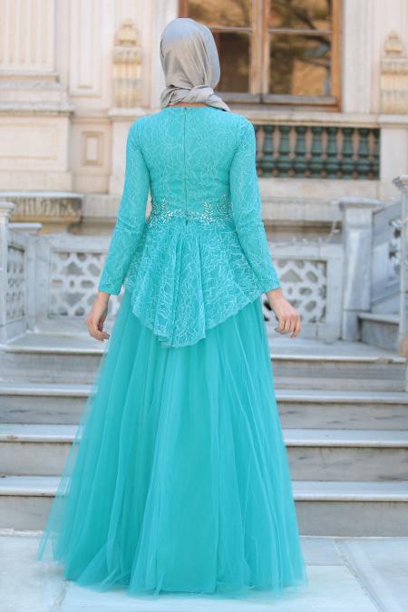 Evening Dresses - Turquaz Hijab Dress 4042TR - 3