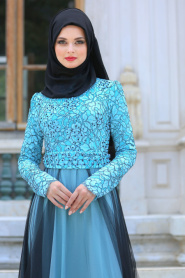 Evening Dresses - Turquaz Hijab Dress 7583TR - Thumbnail