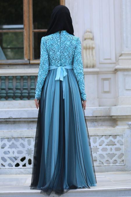 Evening Dresses - Turquaz Hijab Dress 7583TR - 3