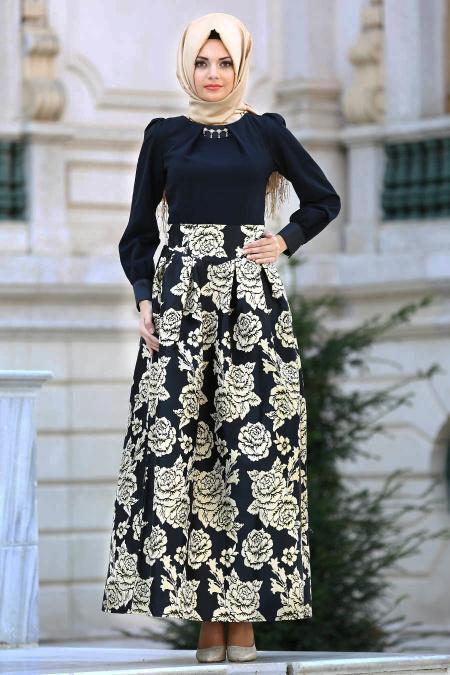 Evening Dresses - Yellow Hijab Dress 20990SR - 1