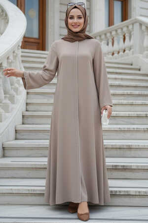Fermuarlı Vizon Tesettür Abaya 85107V - N.S NEVA STYLE
