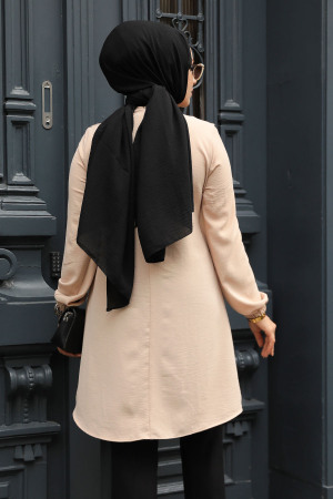 Fırfır Detaylı Bisküvi Tesettür Tunik 6682BS - 3