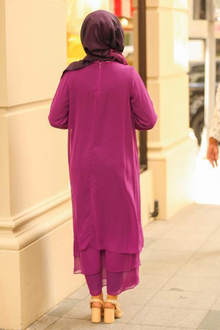Fuchsia - Nayla Collection - Robe Hijab 3167F - 2