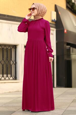 Fuchsia - Nayla Collection - Robe Hijab 6125F - 1